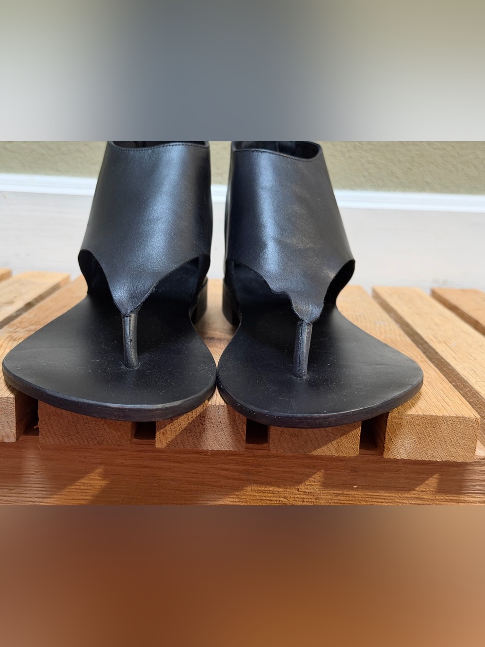 FREE PEOPLE BLACK UMA THONG SANDAL ANKLE ZIP 6.5 - Picture 5 of 7